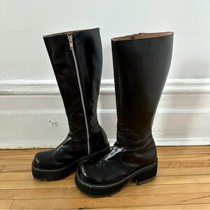 John Fluevog Black Platform Boots
